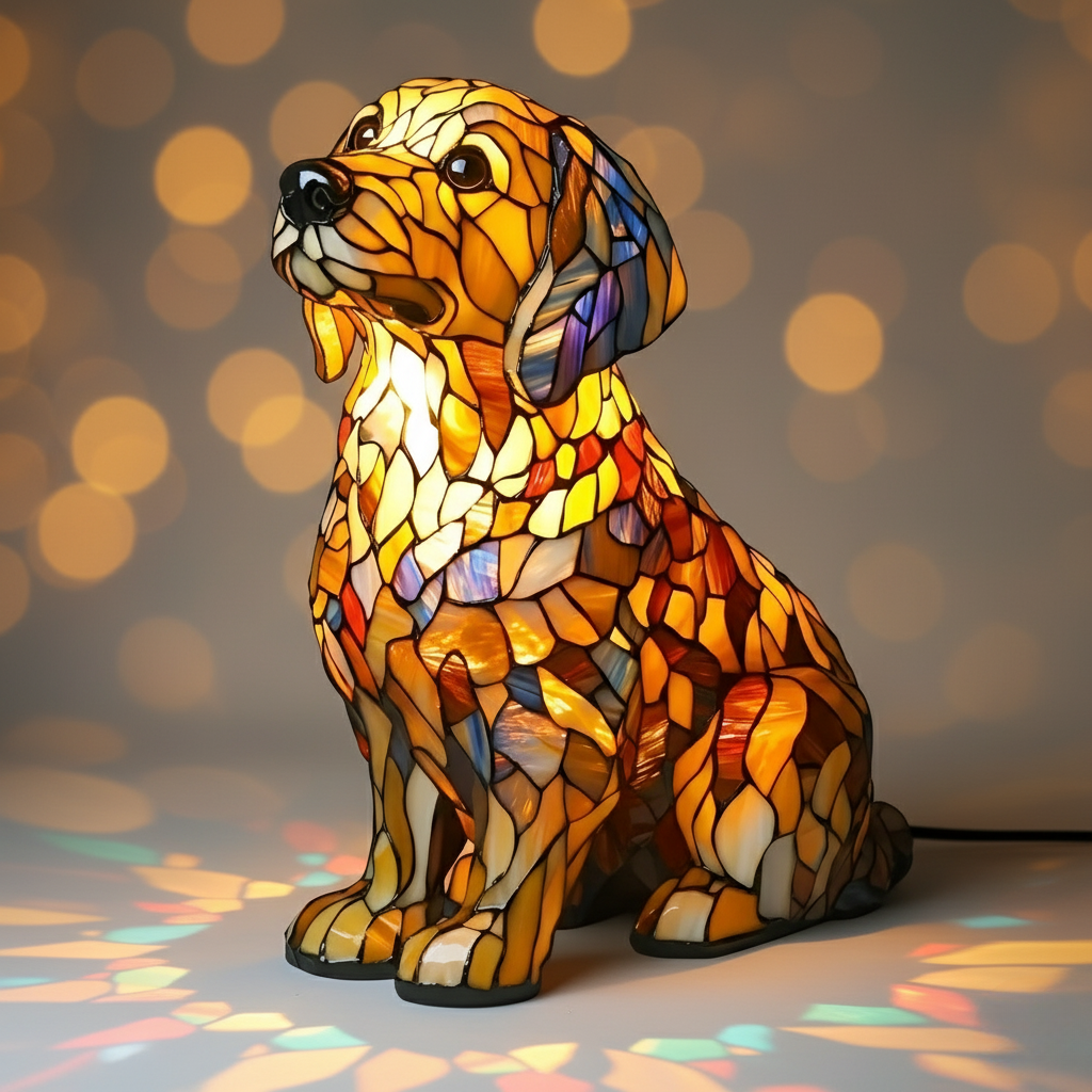 Lampada Decorativa Premium – Lily, a spiritual golden retriever sculpture