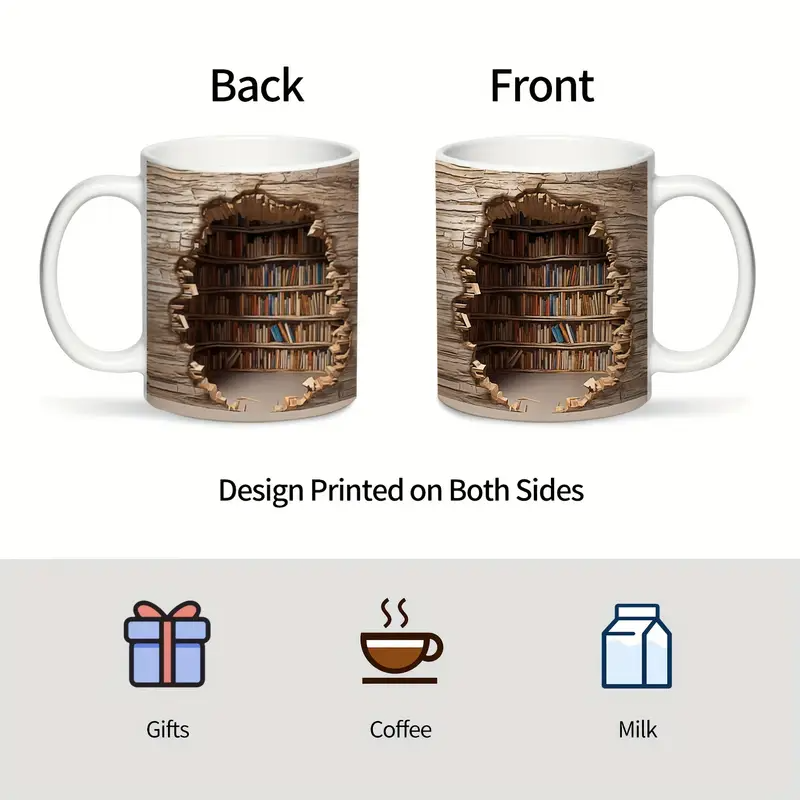 Lampada Decorativa Premium – Enchanting Heat-Activated Library Mug