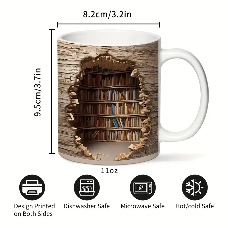 Lampada Decorativa Premium – Enchanting Heat-Activated Library Mug
