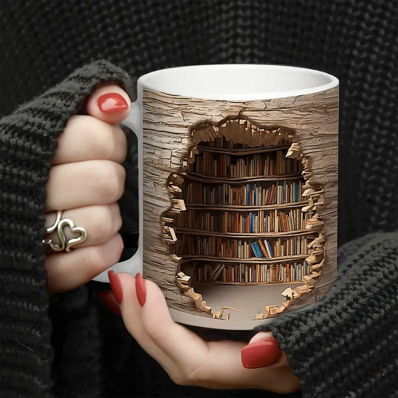 Lampada Decorativa Premium – Enchanting Heat-Activated Library Mug