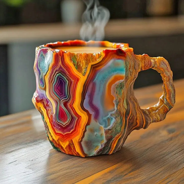Lampada Decorativa Premium – Crystal-Infused Mineral Coffee Mugs
